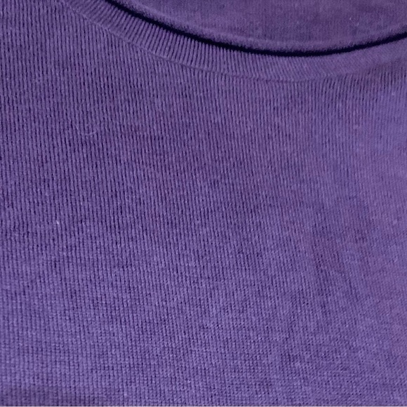 NEW Smock-Style Sweater Medium Newport News Purple Beautiful Pocket 100% Cotton - Picture 13 of 16